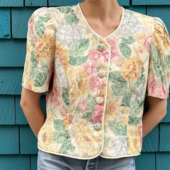 Vintage 100% cotton floral top - Picture 2 of 4
